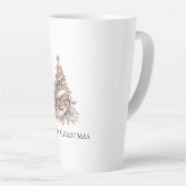 Tasse Latte Arbre de Noël rose or rose (Angle droit)
