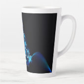 Tasse Latte arbre de Noël stylisé SlipperyJoe bleu brillant s (Droite)