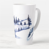 Tasse Latte Arbre d'hiver Reindeer dans les bois (Angle droit)