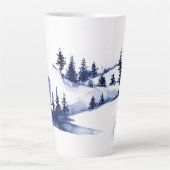 Tasse Latte Arbre d'hiver Reindeer dans les bois (Devant)