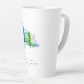 Tasse Latte Arbres à l'aquarelle  (Angle droit)