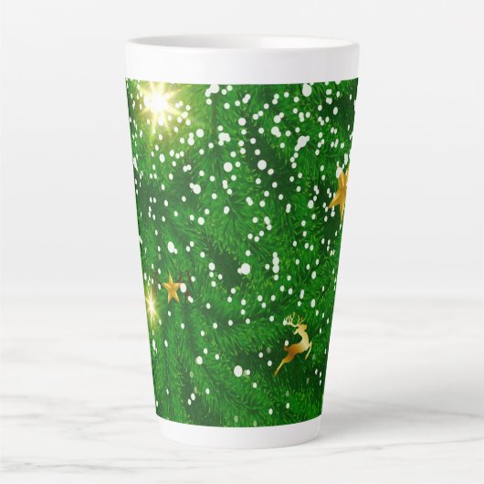 Tasse Latte Arbres de Noël Design Arrière - plan-67181 (Devant)