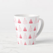 Tasse Latte Arbres de Noël roses (Angle droit)