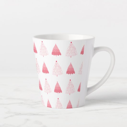 Tasse Latte Arbres de Noël roses (Droite)