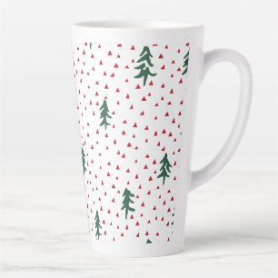 Tasse Latte Arbres de Noël verts