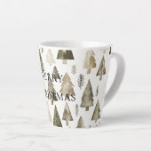 Tasse Latte Arbres de Noël verts (Angle droit)