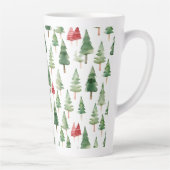 Tasse Latte Arbres de Noël verts rouges (Droite)