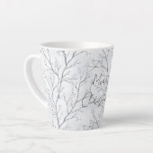Tasse Latte Arbres d'hiver en argent Noël (Angle gauche)