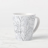 Tasse Latte Arbres d'hiver en argent Noël (Angle droit)