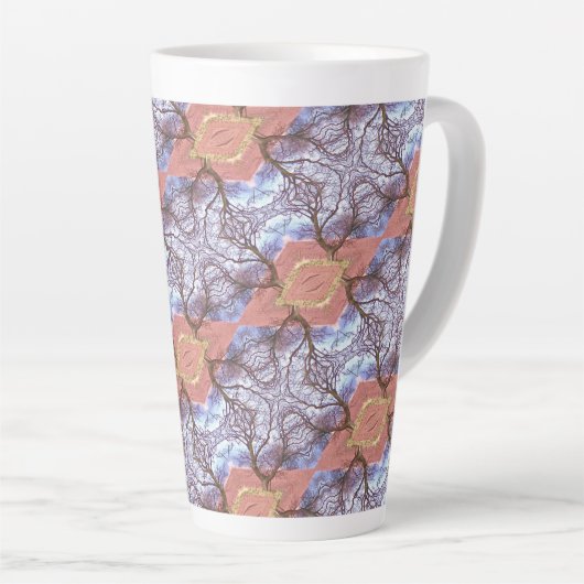 TASSE LATTE ARBRES ET CHAMPS MOTIF (Angle droit)
