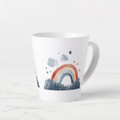 Tasse Latte Arc-en-ciel aquarelle boho (Angle droit)