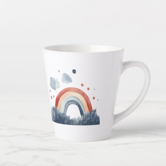 Tasse Latte Arc-en-ciel aquarelle boho (Droite)