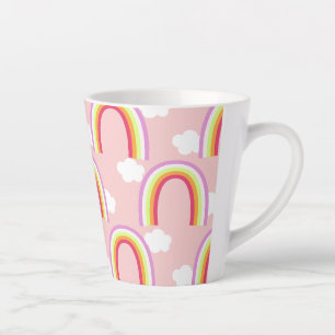 Tasse Latte Arc-en-ciel avec nuage rose