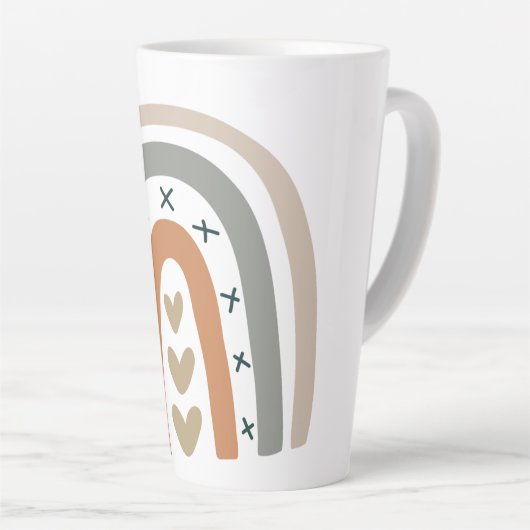 Tasse Latte Arc-en-ciel beige gris moderne blanc (Angle droit)