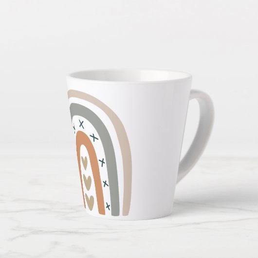 Tasse Latte Arc-en-ciel beige gris moderne blanc (Angle droit)