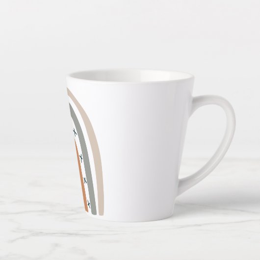 Tasse Latte Arc-en-ciel beige gris moderne blanc (Droite)