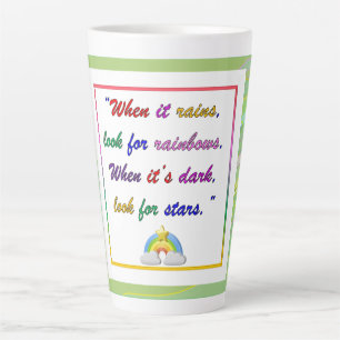Tasse Latte Arc en ciel et étoiles - Motivation Green Latte Mu
