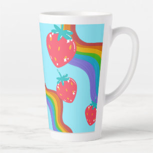 Tasse Latte arc-en-ciel et fraises
