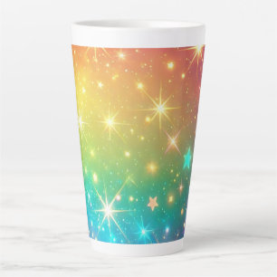 Tasse Latte Arc-en-ciel étoilé coloré espace