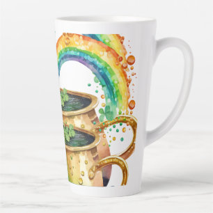 Tasse Latte Arc-en-ciel personnalisé de la Saint-Patrick
