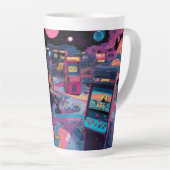 Tasse Latte Arcade Rétro Futuriste dans l'Espace (Angle droit)