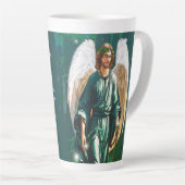Tasse Latte Archangel Saint Raphael Healing Angel Prayer Green (Angle droit)