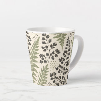 Tasse Latte Archive de fougères pressées Botaniques vintage