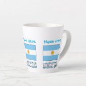 Tasse Latte Argentine Drapeau bleu Personnalisation (Angle droit)