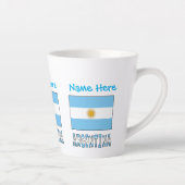 Tasse Latte Argentine Drapeau bleu Personnalisation (Droite)