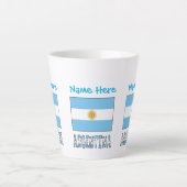 Tasse Latte Argentine Drapeau bleu Personnalisation (Devant)