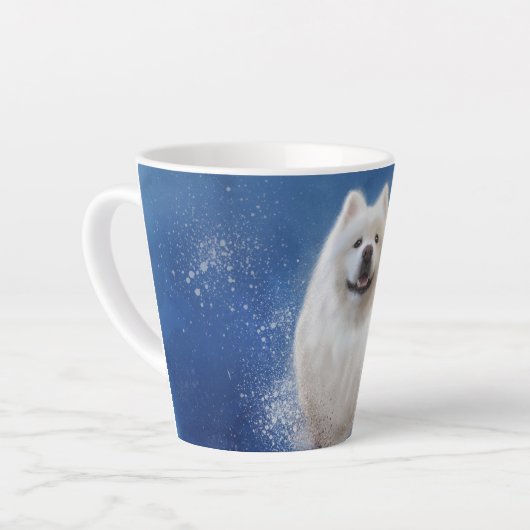 Tasse Latte Ari la collection Samoyed BLUE (Angle gauche)