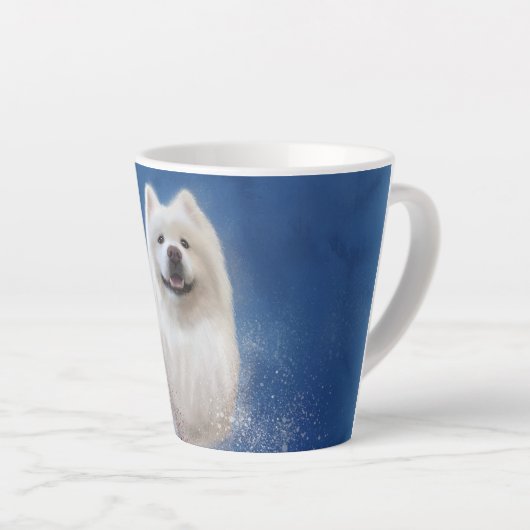 Tasse Latte Ari la collection Samoyed BLUE (Angle droit)