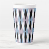 Tasse Latte Arlequin Diamond Motif - Bleu et Dusty Lilac (Devant)