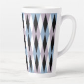 Tasse Latte Arlequin Diamond Motif - Bleu et Dusty Lilac (Droite)