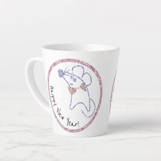 Tasse Latte Armature d'or, nouvelle année, Noël (Angle gauche)