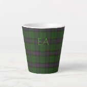 Tasse Latte Armstrong Official Clan Tartan avec vos initiales (Devant)