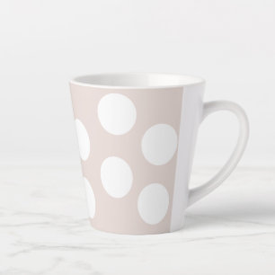 Tasse Latte Arrière - plan beige avec cercles blancs. Point Po
