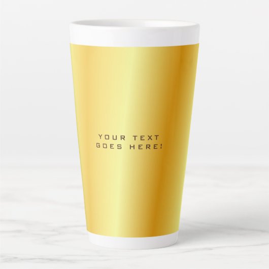Tasse Latte Arrière - plan couleur or spécial unique clair (Devant)