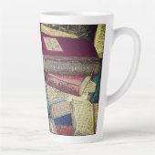 Tasse Latte Arrière - plan de livres vintages (Droite)