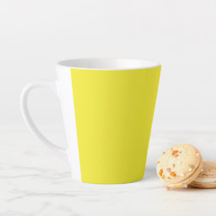 Tasse Latte Arrière-plan jaune uni vibrant