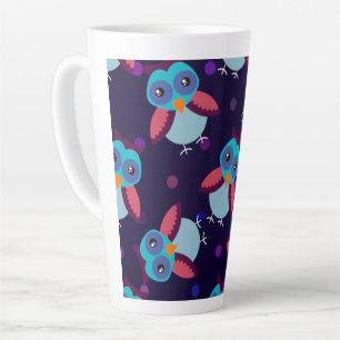 Tasse Latte arrière - plan motif owl