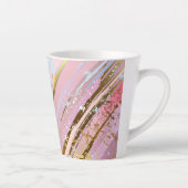 Tasse Latte Arrière - plan rose texturé (Droite)