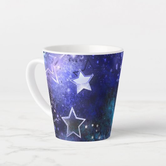 Tasse Latte Arrière - plan spatial avec étoiles (Angle gauche)