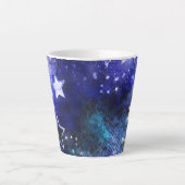 Tasse Latte Arrière - plan spatial avec étoiles (Devant)