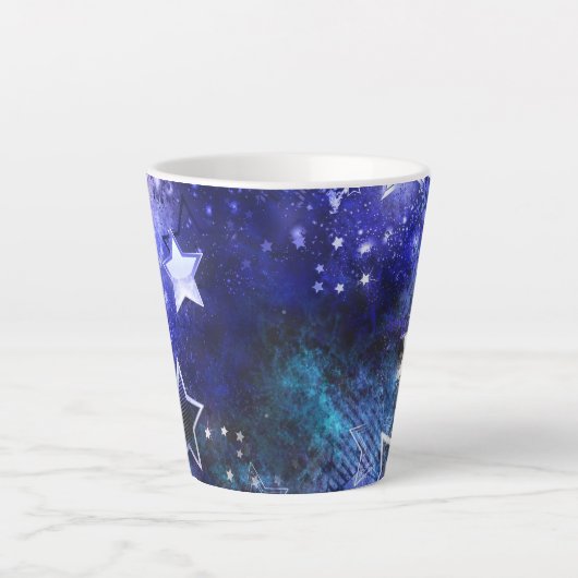 Tasse Latte Arrière - plan spatial avec étoiles (Devant)
