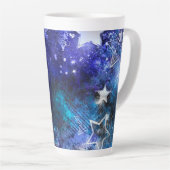 Tasse Latte Arrière - plan spatial avec étoiles (Angle droit)