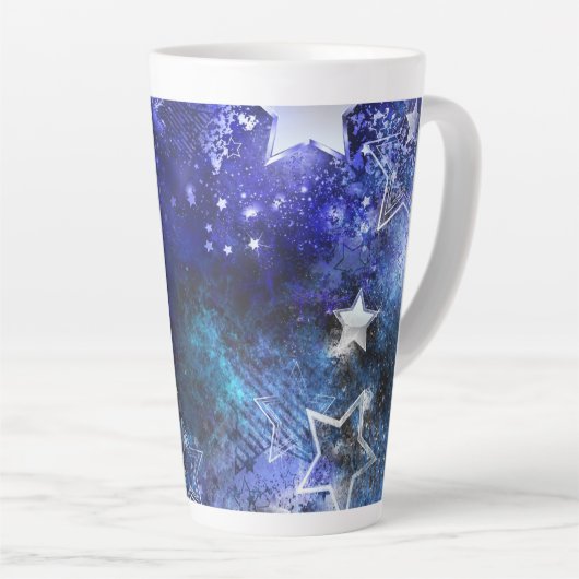 Tasse Latte Arrière - plan spatial avec étoiles (Angle droit)