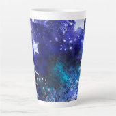 Tasse Latte Arrière - plan spatial avec étoiles (Devant)