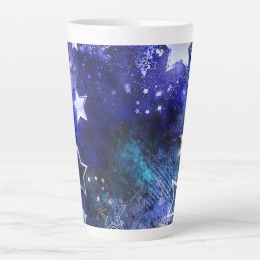 Tasse Latte Arrière - plan spatial avec étoiles (Devant)