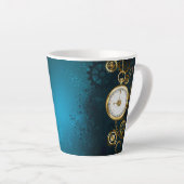 Tasse Latte Arrière - plan turquoise à vapeur avec engrenages (Angle droit)